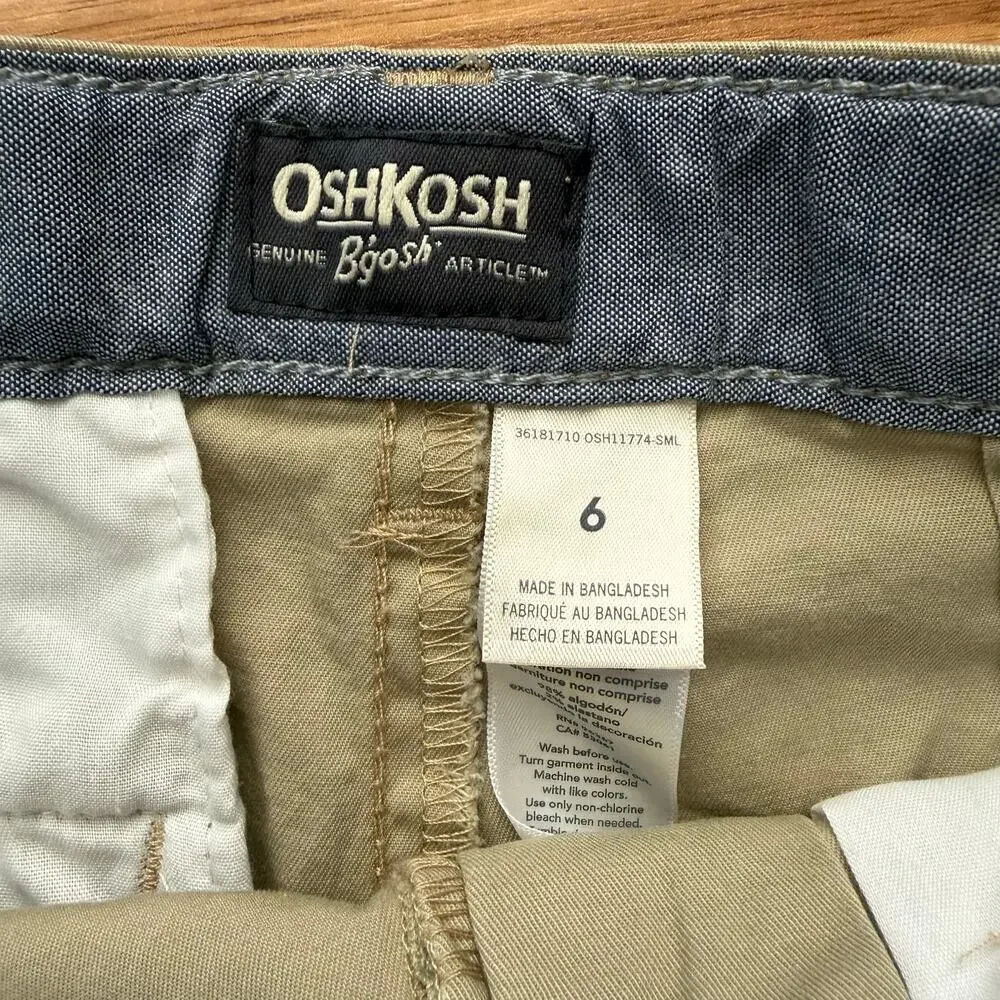OshKosh B'gosh Boys Khaki Tan Bermuda Shorts Size 6 NWT School Preppy Classic
